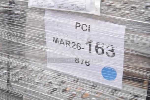 Brand new aluminum crossover steps with steel parts, model MAR26-163. Labeled as "PCI" and "8/6."