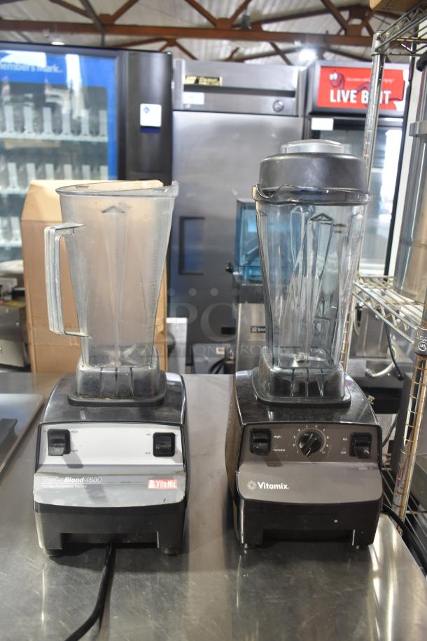2 Vita-Mix blenders, models VM0102/VM0103, no lids, tested, non-functional, 120 volts, 1 phase, auction item.
