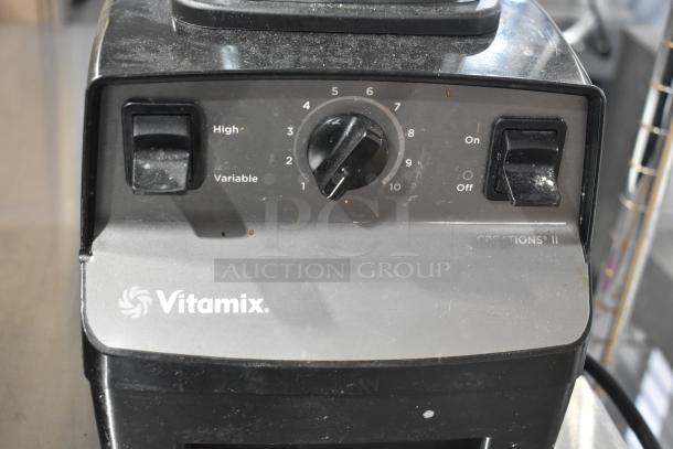 Two Vita-Mix VM0102/VM0103 blenders without lids, marked "Creations II", showing wear, do not power on. 120V, 1 Phase.