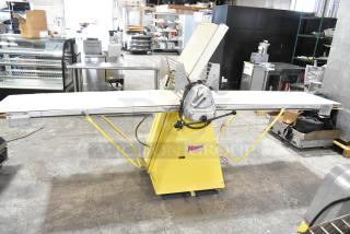 Rondo Seewer SSOR3 C commercial reversible dough sheeter, 208/250 volts, 1 phase, floor style, in good condition.