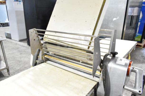 Rondo Seewer SSOR3 C reversible dough sheeter, 208/250V, 1 phase, commercial floor style. Visible wear, sturdy build.