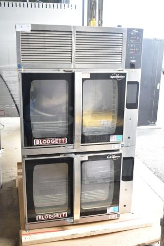 2025 Blodgett HVH-100E HydroVection oven, new condition, with hood, 208V, 3 phase, visible brand logo.