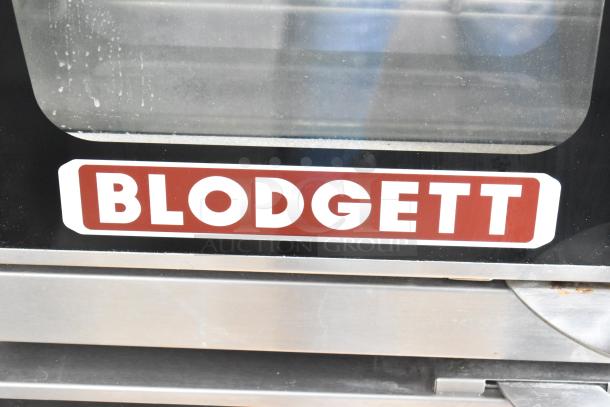 Blodgett HVH-100E logo on commercial convection oven, 208V, 3-phase, brand new scratch and dent condition, with hood.