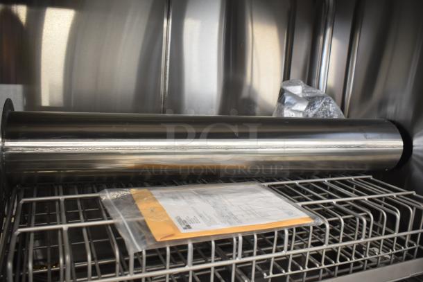 Douglas SD-20-ELEL stainless steel commercial pot/pan washer, 480V, 3-phase, new condition, visible instruction manual.