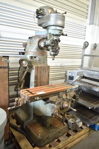 Bridgeport metal commercial floor milling machine with Turnvision monitor, 208/220/440 volts, used condition.