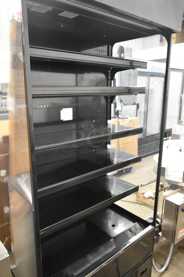 Hussmann MDN3575B1A commercial 35" vertical open air cooler, black finish, 120 volts, 1 phase, excellent condition.