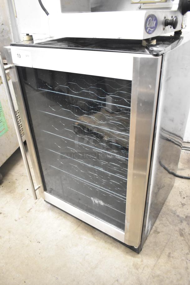 Vissani MCWC50DST mini beverage cooler, glass front, stainless steel, 115V, 1 phase, visible scratches on door.