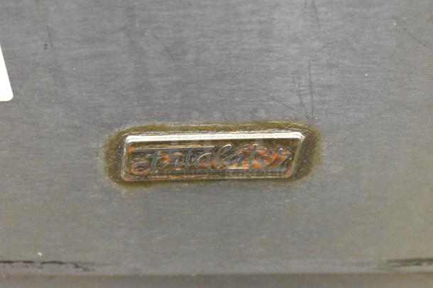 Pitco Frialator commercial fryer with logo plaque, floor style, on casters, includes 2 metal fry baskets, used condition.