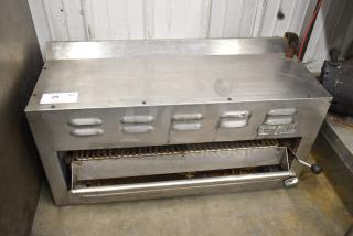 Imperial Commercial Gas Cheese Melter, stainless steel, used condition, Imperial logo, suitable for large-scale food prep.