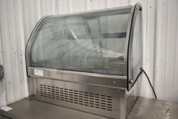 Vollrath Commercial Countertop Deli Display Case Merchandiser, curved glass, stainless steel, gently used condition.