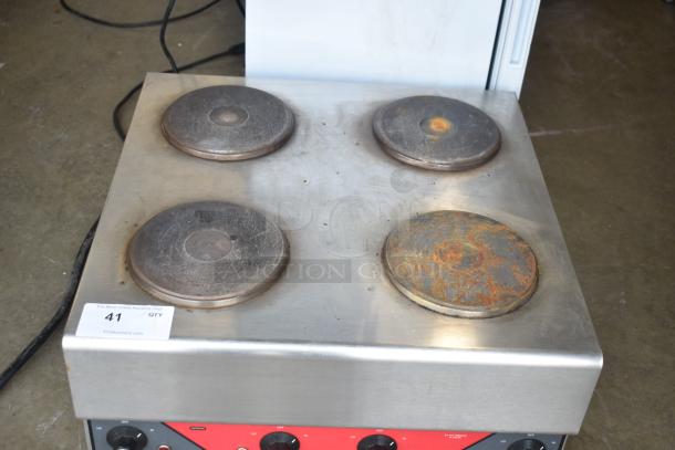 Nemco 6311-2-240 commercial 4-burner electric hot plate, 240V, 1 phase, stainless steel, used condition with minor rust.