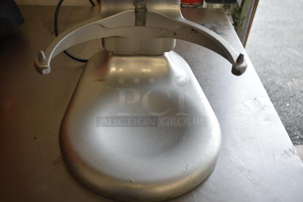 KitchenAid KF26M22SR 6 Quart Planetary Dough Mixer in used condition, 120 volts, 1 phase, visible wear on base.