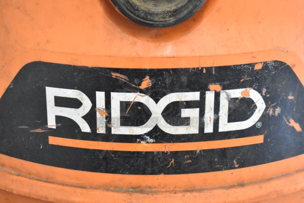 Rigid HD16000 Wet Dry Shop Vac Vacuum Cleaner, visible wear on logo, 120 Volts, 1 Phase.