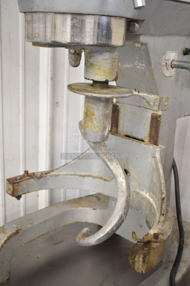 BakeMax BMPME20 20 Quart Commercial Mixer with dough hook, visible wear, 110V, 1 Phase.