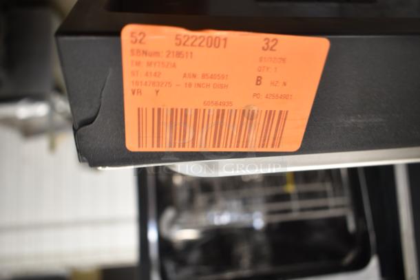 Honeywell 1014783275 18 in. dishwasher, 8 place settings, 6 programs, 115V, visible tag with model details.