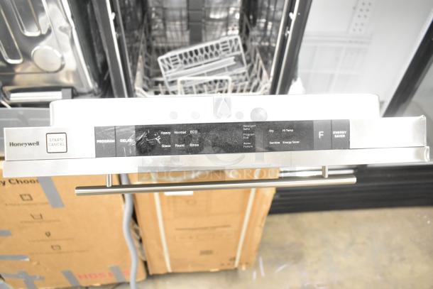 Brand new Honeywell HDS18SS dishwasher, scratch and dent. 18-inch, 8 settings, 6 programs, stainless steel tub. Energy Star.