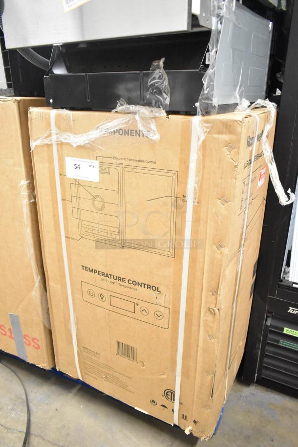 Brand new Honeywell H115BCS 115 Can Cooler, in box with visible dents. 115 Volts, 1 Phase, electronic temperature control.