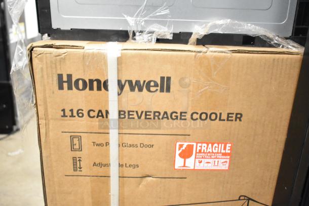BRAND NEW SCRATCH AND DENT! Honeywell H115BCS 115 Can Cooler, 115 Volts, 1 Phase. Box marked "Fragile."