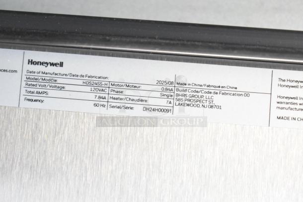 BRAND NEW Honeywell HDS24SS-H 24" dishwasher label, featuring 12-place settings, 7 cycles. Stainless steel finish, UL/Energy Star certified.