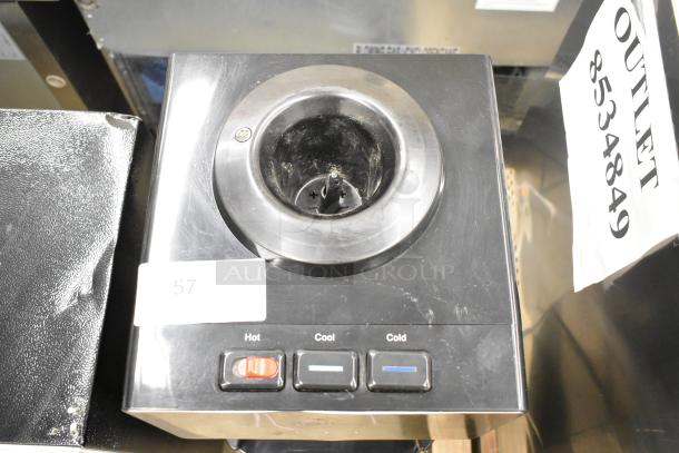 Avalon A10-TL water dispenser, 115 volts, 1 phase. Black finish, hot and cold controls, visible outlet tag.