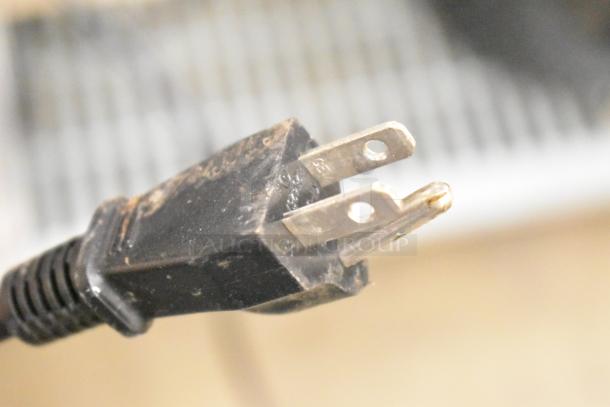 2 Chefmate CPSKB1 Commercial Soup Kettle Warmers, 120V, 1 Phase, close-up view of power plug.