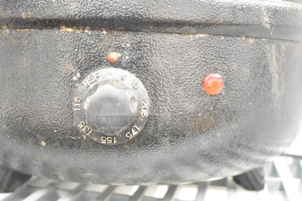 2 Glenray countertop soup kettle warmers, dial shows temperature settings. 120 volts, used condition.