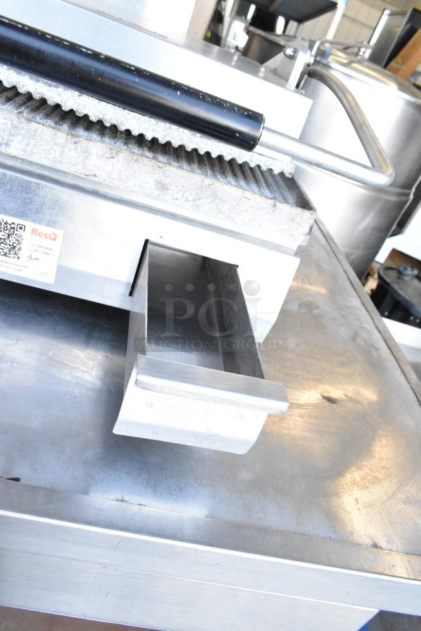 Star PGT14 Commercial Panini Press, 120V, 1 Phase, countertop model, features grooves and handle, includes visible service label.