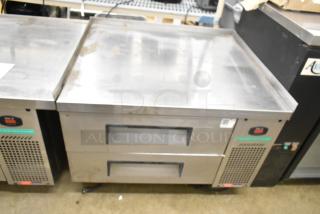 Turbo Air TCBE-36SDR-N6 Commercial 2 Drawer Chef Base on Commercial Casters. 115 Volts, 1 Phase. Tested and Working!