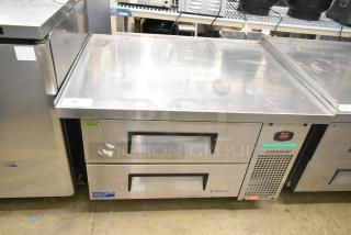 Turbo Air TCBE-36SDR-E-N6 Commercial 2 Drawer Chef Base on Commercial Casters. 115 Volts, 1 Phase. Tested and Working!