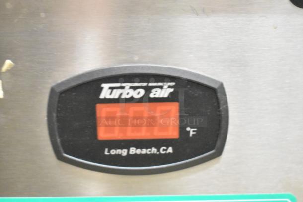 Turbo Air TCBE-36SDR-E-N6 chef base temperature display, showing digits. Located in Long Beach, CA.