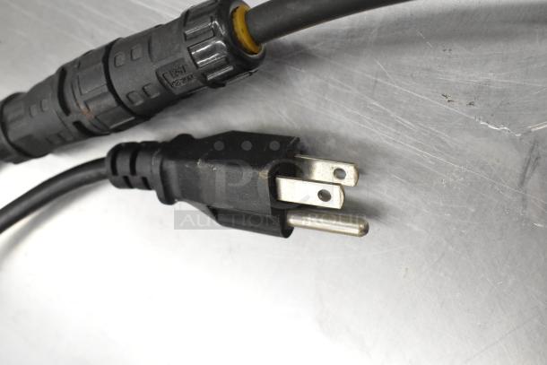 Mean Well MW HLG-80H-15A power supply with a three-prong plug and connector cables.