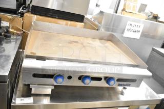 Imperial Commercial Countertop Natural Gas Powered Flat Top Griddle.