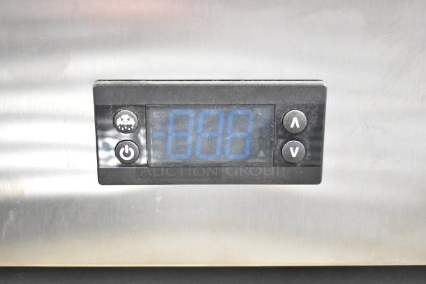 True TRCB-48-HC Commercial Chef Base, digital display, stainless steel, 2 drawers, on commercial casters, 115V, 1 phase.