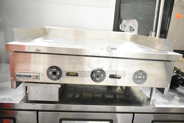 Commercial Precision HD HDTG-36 countertop griddle, natural gas powered, with thermostatic controls, used condition.
