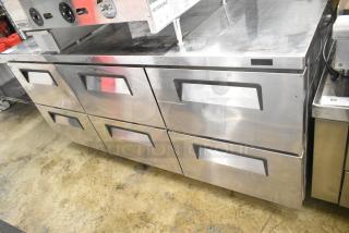 Turbo Air TUR-72SD-D6-N 6-drawer undercounter cooler, stainless steel, 115V, 1 phase, commercial use, excellent condition.
