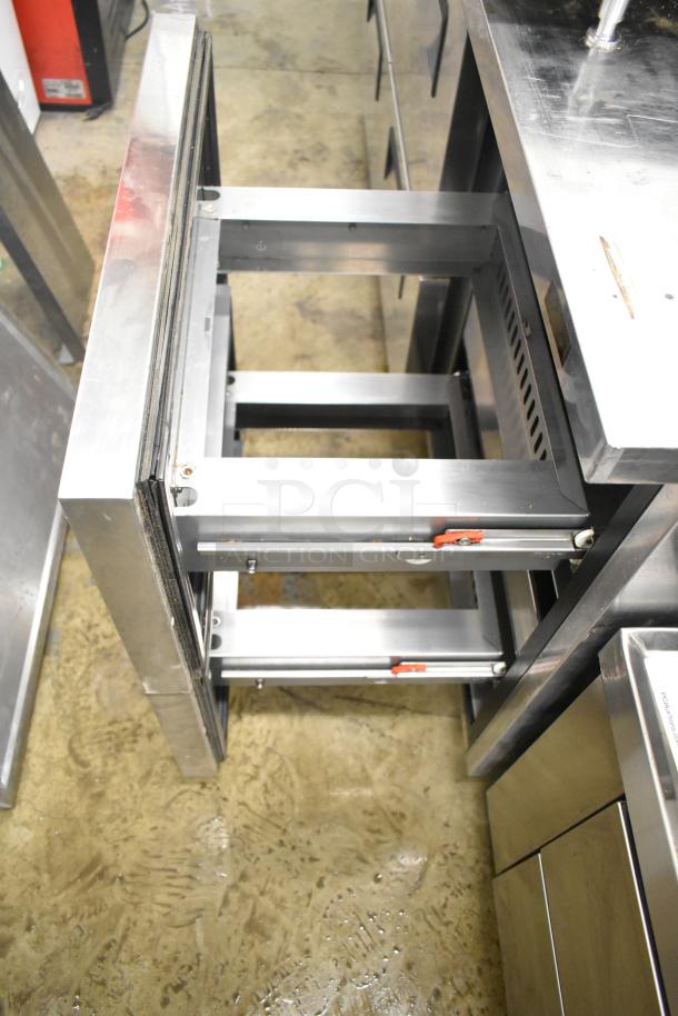 Turbo Air TUR-72SD-D6-N undercounter cooler, 6 stainless drawers, commercial use, 115V, visible interior structure, clean condition.