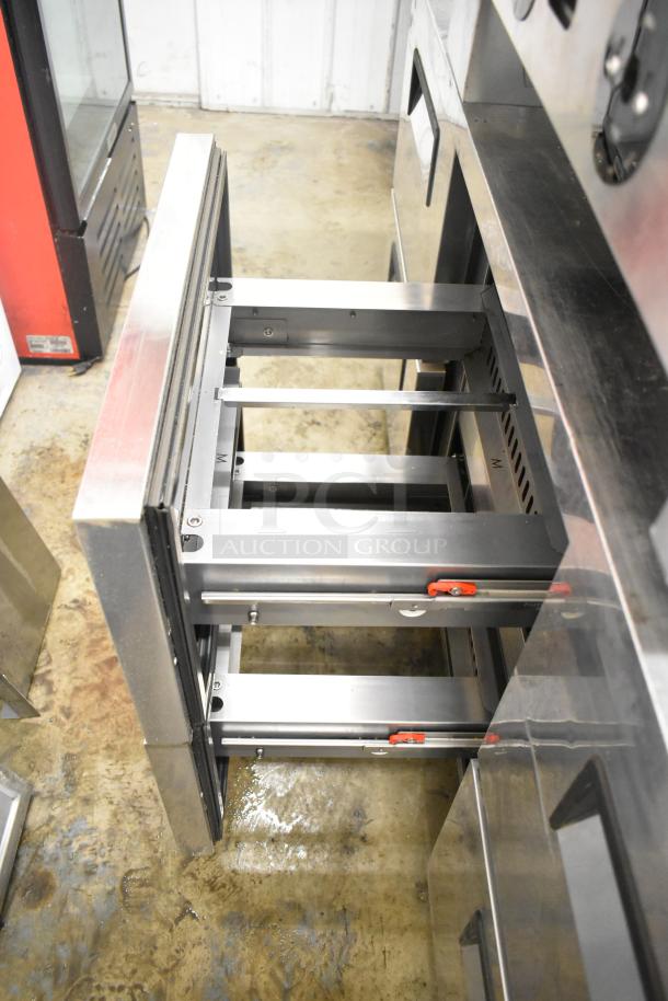 Turbo Air TUR-72SD-D6-N commercial 6-drawer undercounter cooler, stainless steel, showing open drawer tracks, 115V, 1-phase.