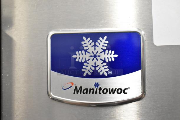 Manitowoc ID0322A-161 ice machine label; blue snowflake design, brand logo. Compatible with Manitowoc SPA160 dispenser.