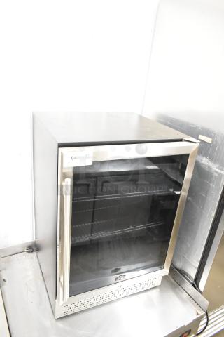 Tylza TYBC150 Mini Cooler Merchandiser, 115V, 1 Phase, glass door, metal frame, used condition, with display label.
