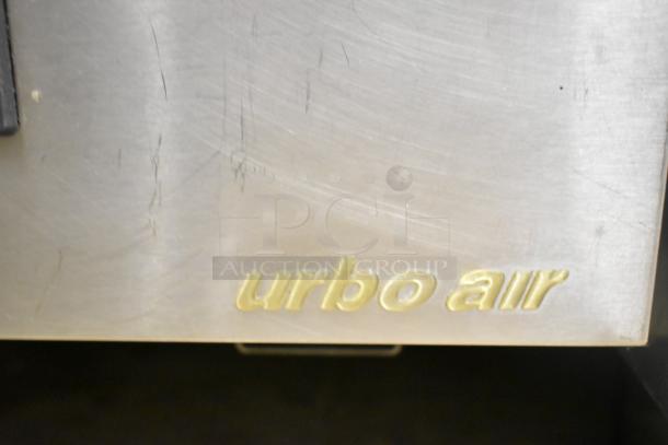 Turbo Air TCBE-36SDR-N6 chef base, stainless steel, 2 drawers, commercial casters, 115V, visible logo.