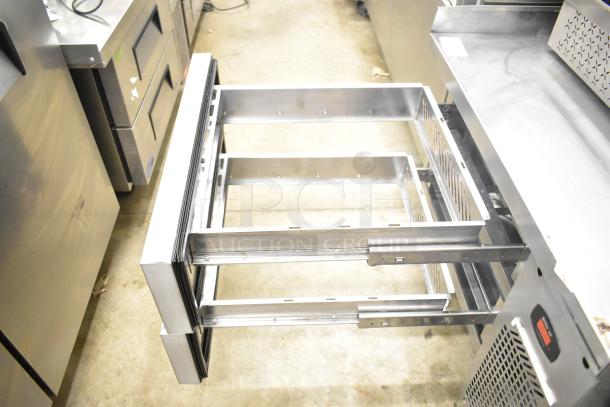Turbo Air TCBE-36SDR-N6, commercial 2-drawer chef base on casters, 115V, stainless steel, excellent condition.