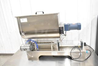 G1WG Countertop Quantitative Filling Machine with foot pedal, stainless steel, good condition, model G1WG, visible control panel.