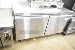 Avantco 178SSUC60RHC commercial undercounter cooler, 2-door, stainless steel, 115V, on wheels, good condition.