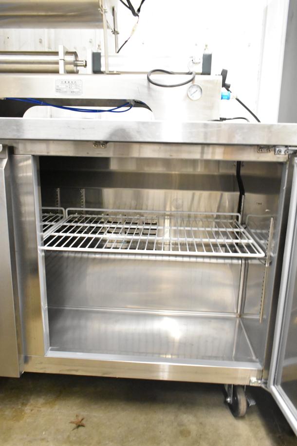 Avantco 178SSUC60RHC commercial undercounter cooler, two doors, stainless steel, includes internal wire rack, 115V, 1 phase.