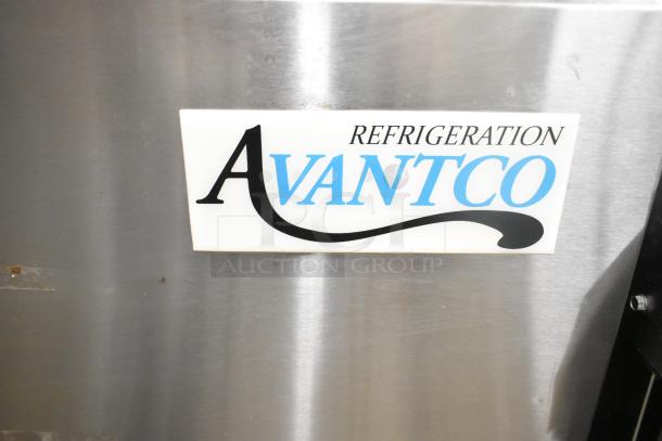 Avantco 178SSUC60RHC Commercial 2 Door Undercounter Cooler, stainless steel with visible brand logo plate.