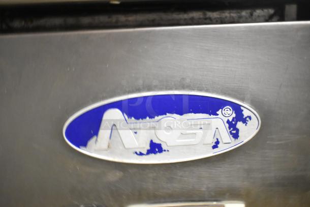 2019 Atosa MGF8453GR Commercial Chef Base with 4 drawers, commercial casters, 115V, 1 phase. Moderate logo wear.