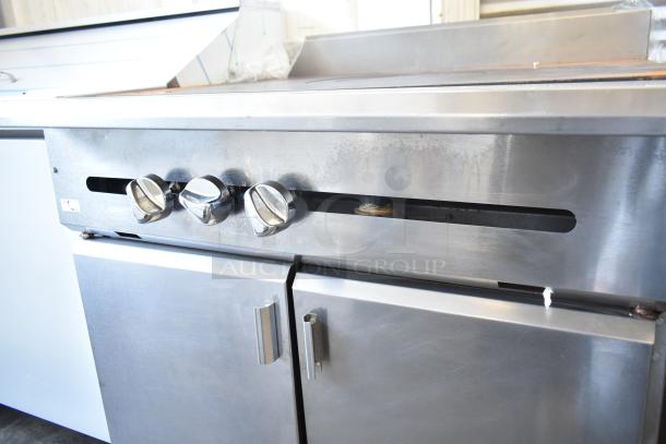 Vulcan V1FT36B commercial natural gas single burner range, stainless steel, used condition, front control panel shown.