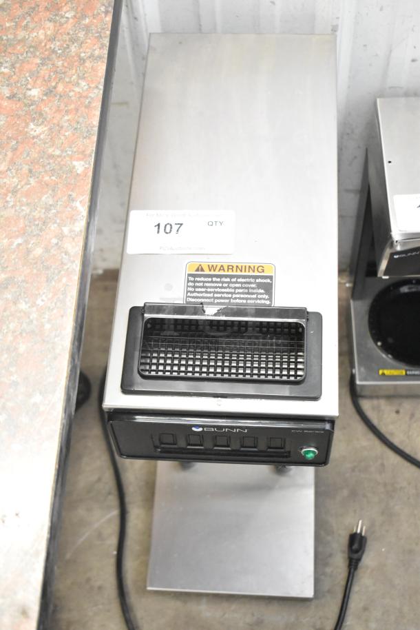 2022 Bunn CW15-APS Commercial Pourover Airpot Coffee Brewer, 120V, 1 phase, in good condition with visible warning label.