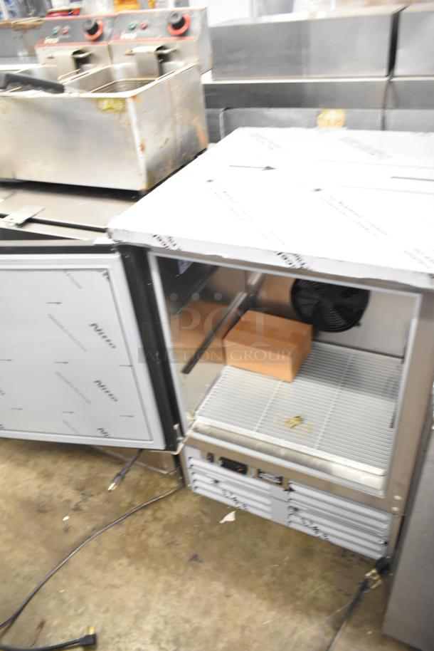 2022 Krowne FMC24-BS-L underbar freezer/mug froster, stainless steel, open door, 115 volts, 1 phase, excellent condition.