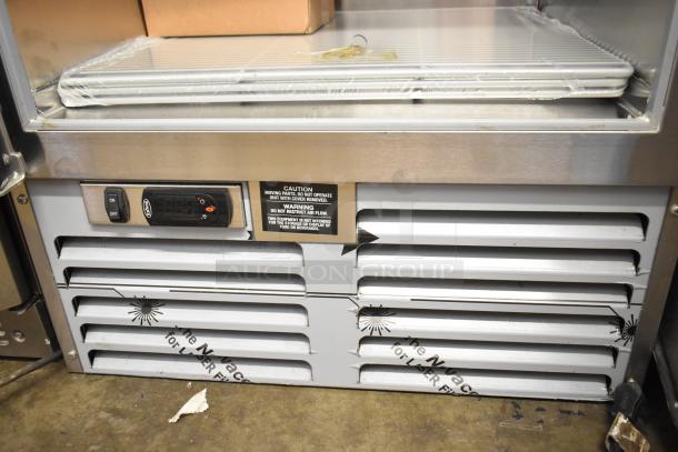 2022 Krowne FMC24-BS-L commercial underbar freezer/mug froster, 115V, 1 phase, stainless steel exterior, control panel visible.